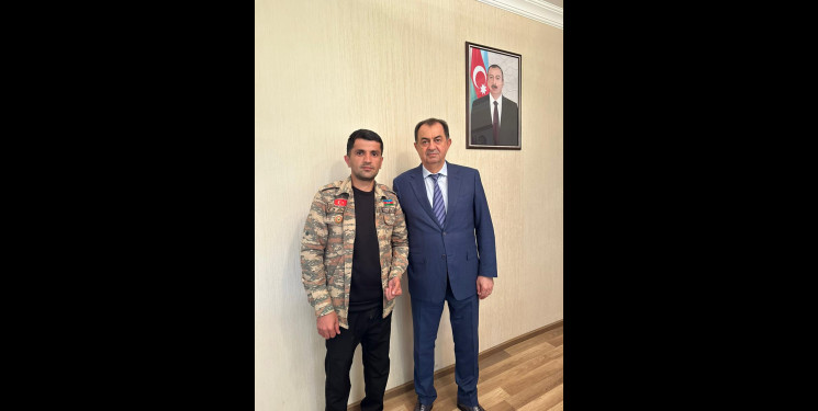 Taleh Qaraşov Vətən müharibəsi I qrup əlili Xəyyam Əhmədovu qəbul edib